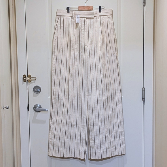 Banana Republic Pants - NWT Banana Republic 12 Super Wide Leg Pinstripe Linen Pants